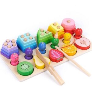 Wooden Educational Shape & Fruit Puzzle Toy for Kids
